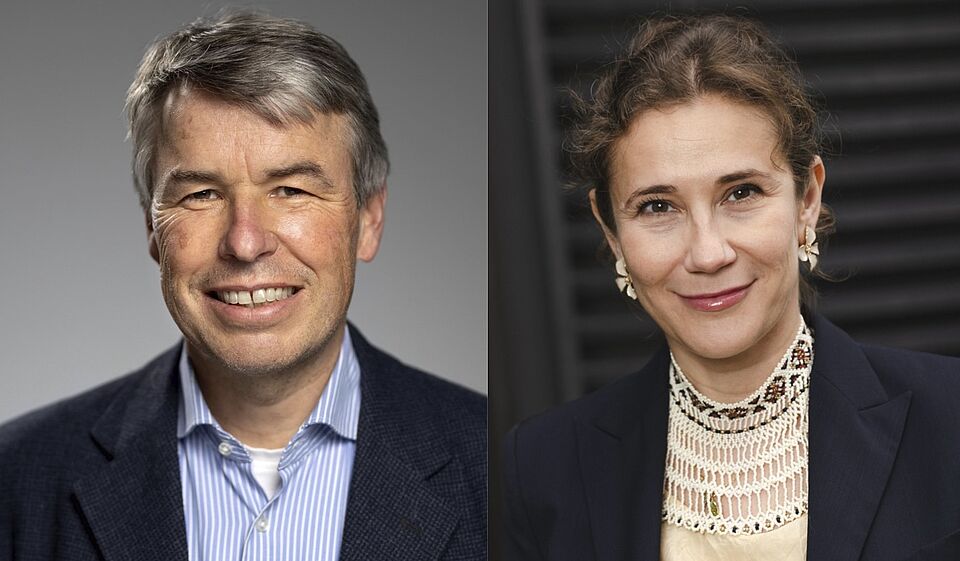 Ulrich Schmid (HSG St. Gallen) und Kateryna Rietz-Rakul (Direktorin des Ukrainischen Instituts in Deutschland)